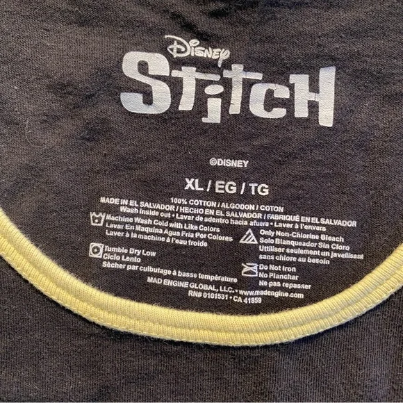 Lilo & Stitch: "Stitch w/ Ice Cream" Tank-Top Black Men’s Size XL - Picture 3 of 7
